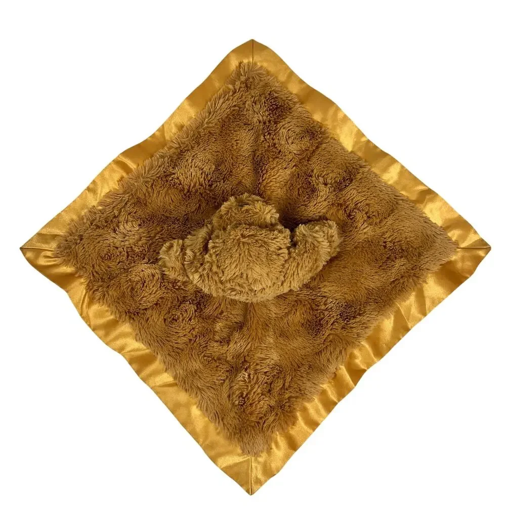 CLOUD ISLAND Puppy Dog Security Blanket Lovey Brown Gold Satin Plush 14in 2024